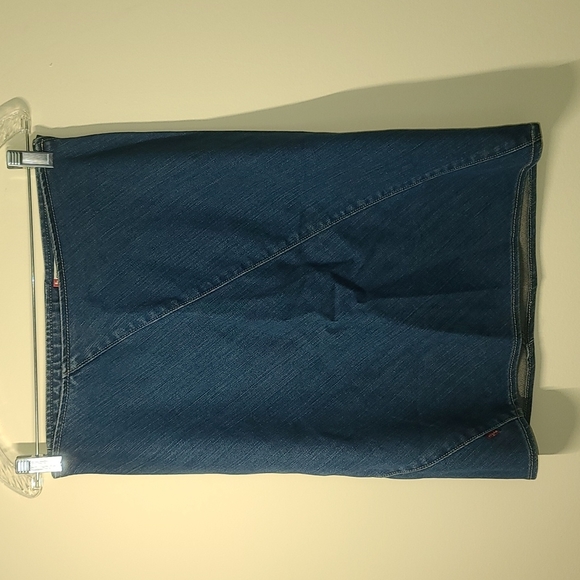 Levi's Engineered asymmetrical diagonal cut denim a-line knee length jeans skirt - Picture 2 of 12